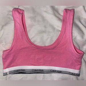 Small, pink, Calvin Klein sports bra
